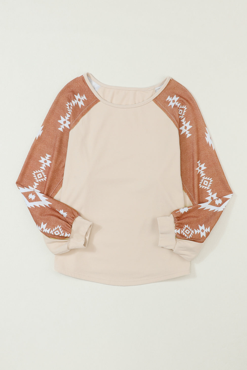 Mila Western Print Patch Long Sleeve Top - Threaded Pear