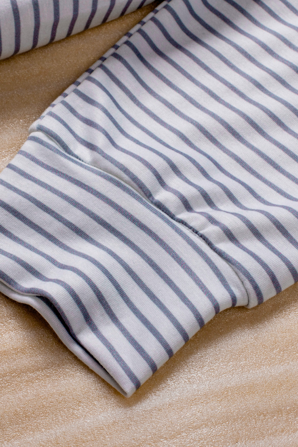 Amelia Zipper Collar Striped Sweatshirt