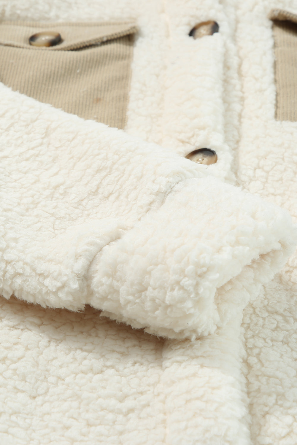 Olivia Single Breasted Teddy Coat - Threaded Pear