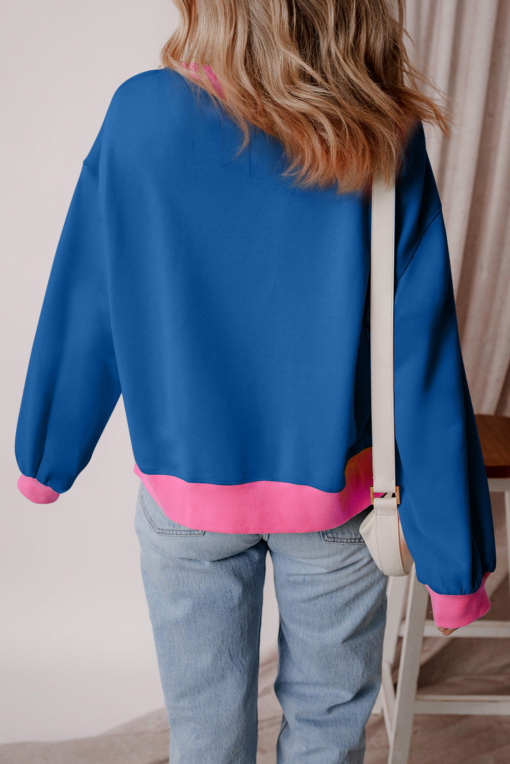 Karilia Colorblock Bubble Sleeve Sweatshirt