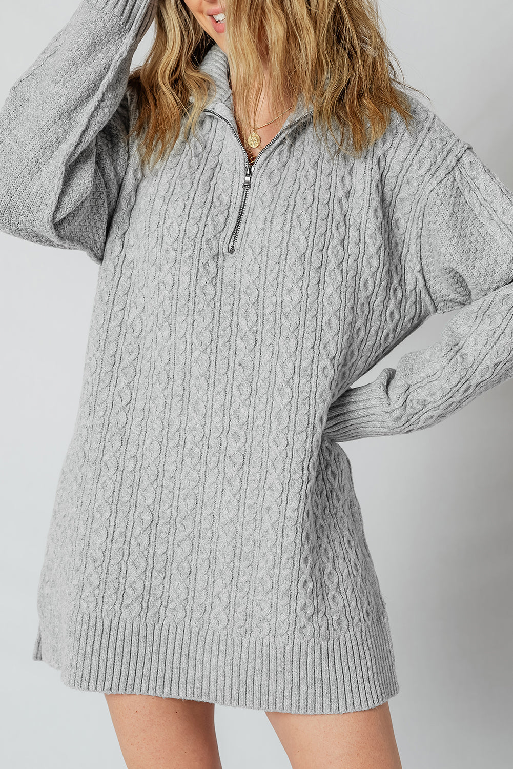 Sofia Ribbed Trim Loose Sweater - Threaded Pear