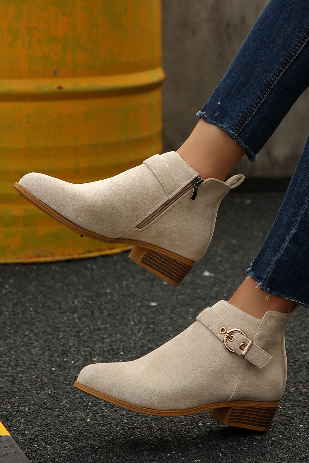 Eleanor Chunky Heel Suede Boots