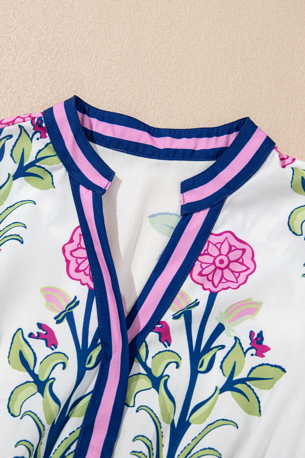 Julietta Floral Puff Short Sleeve V Neck High Waist Maxi Dress - Threaded Pear