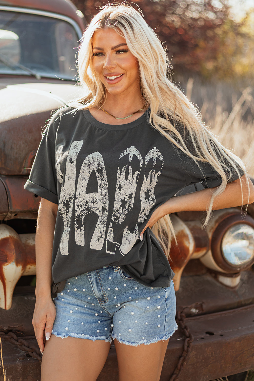 Vintage Yall Cowboy Boots Graphic Tee - Threaded Pear