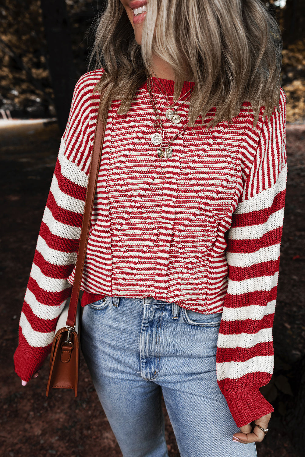 Emily Stripe Textured Sweater - Threaded Pear