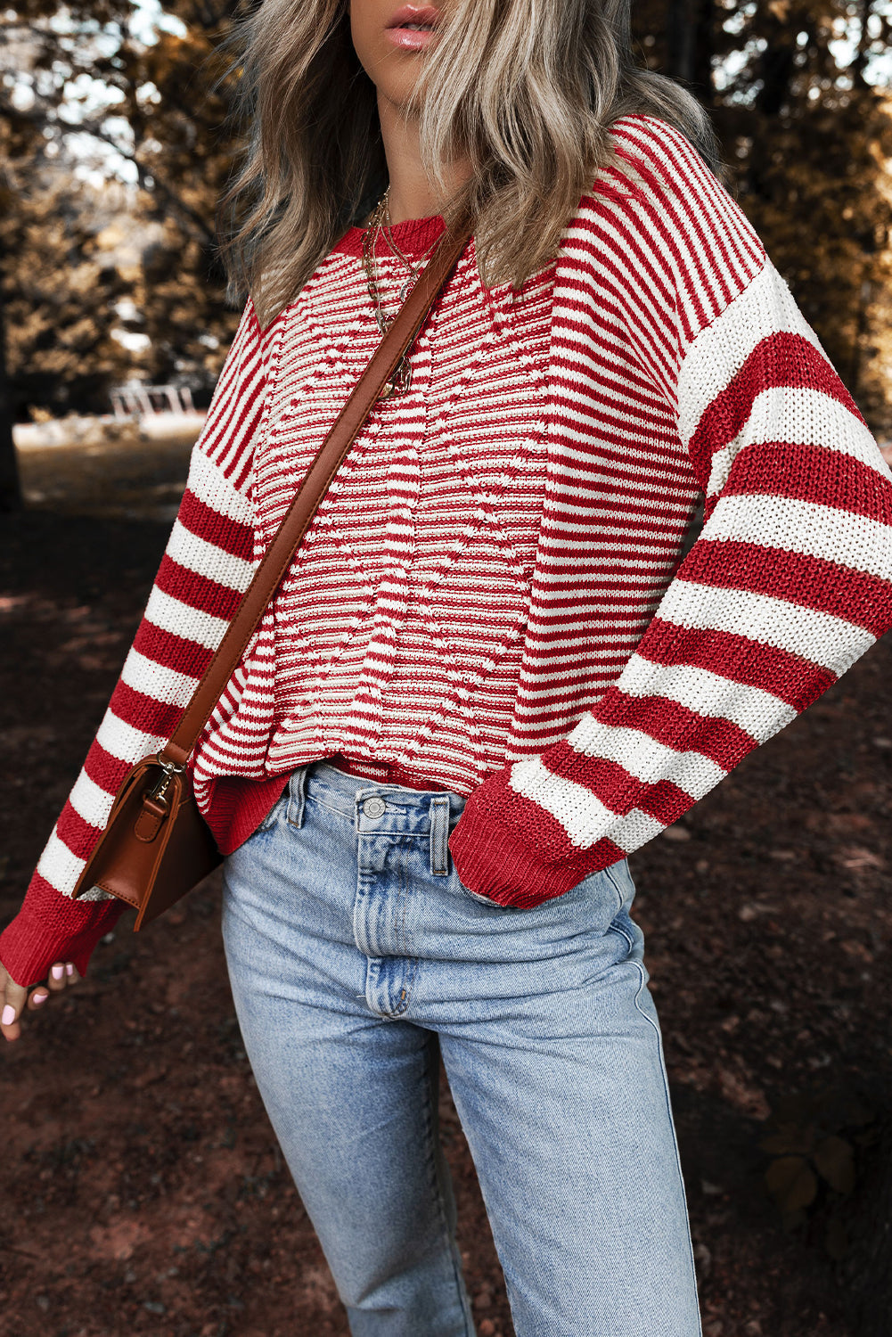 Emily Stripe Textured Sweater - Threaded Pear