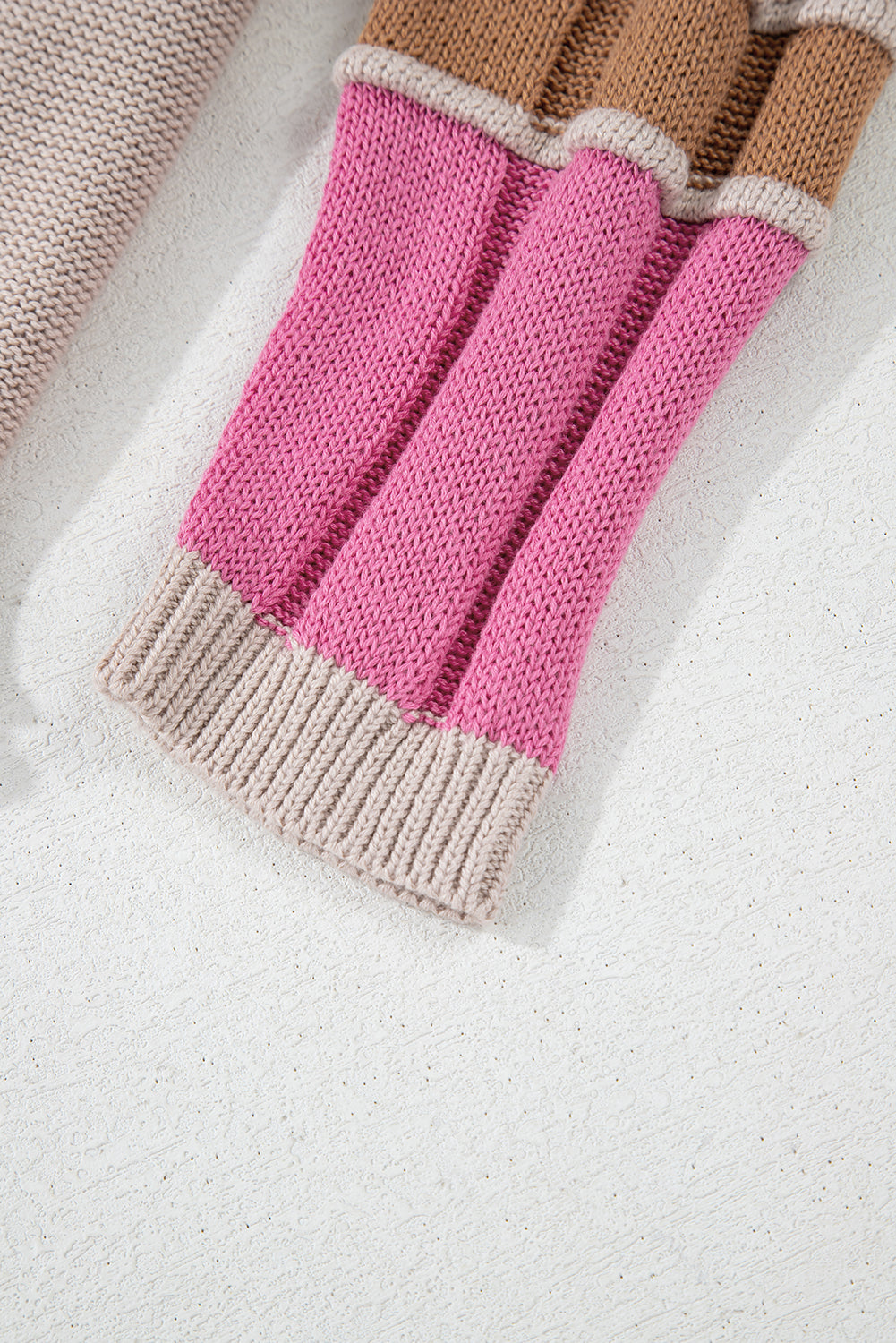 Ava Colorblock Exposed Seam Sweater - Threaded Pear