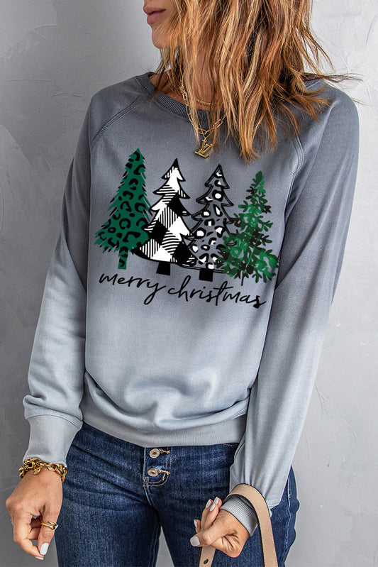 Ella Color Print Graphic Sweatshirt - Threaded Pear