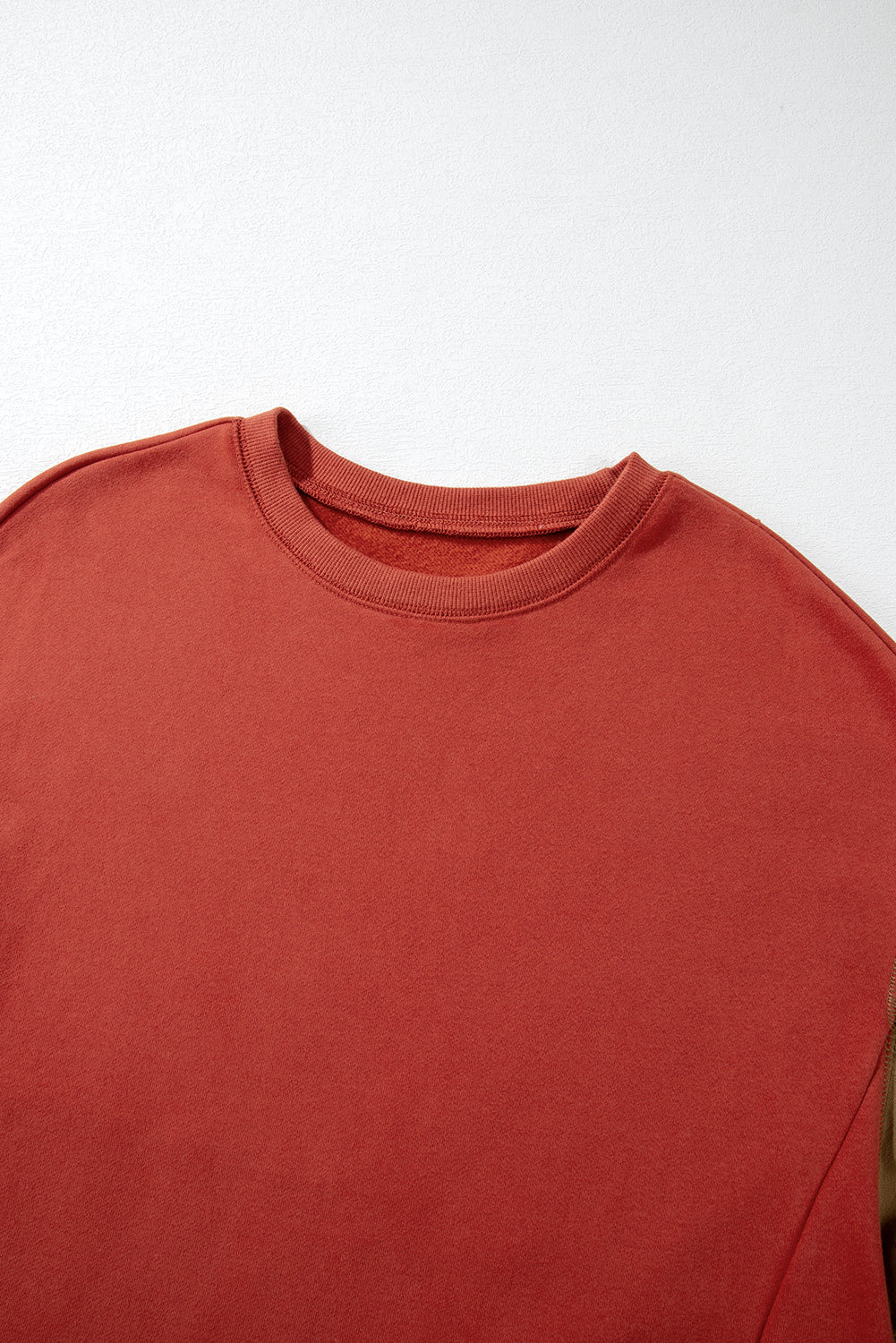 Ella Patchwork Drop Shoulder Pullover - Threaded Pear