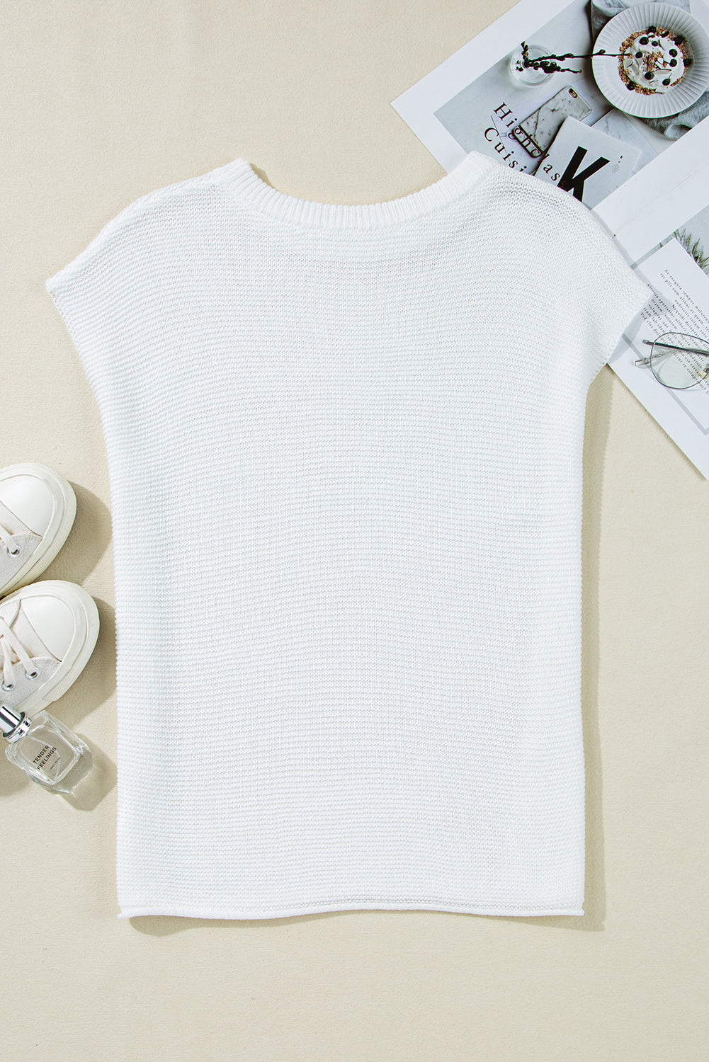 Jemma Sweater Tee with Side Slits - Threaded Pear