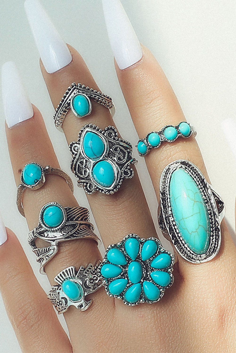 Zora 8 Piece Ring Set