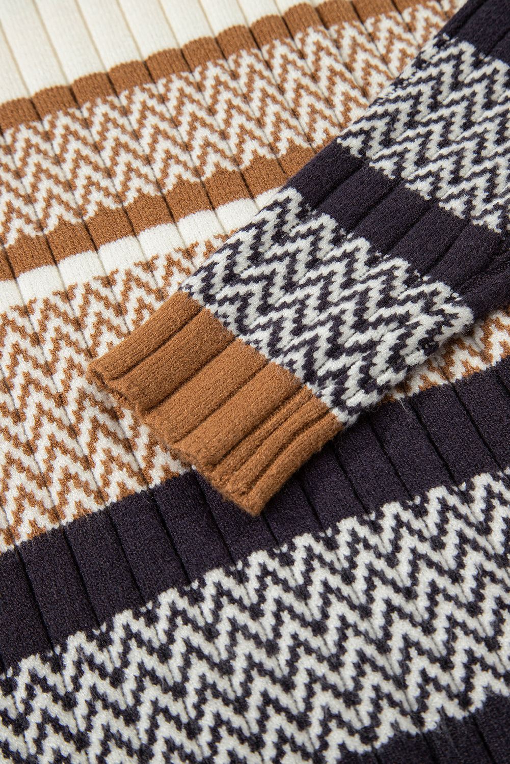 Avery Ribbed Trim Slim Sweater - Threaded Pear