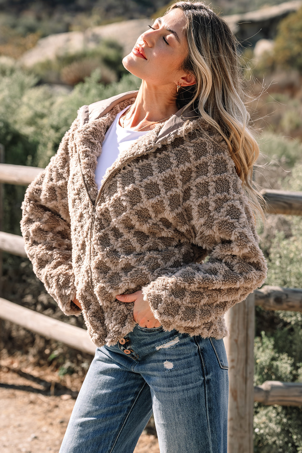 Mia Up Side Hooded Jacket - Threaded Pear