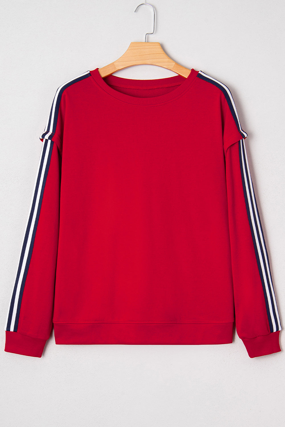 Seramya Striped Detail Varsity Sweatshirt