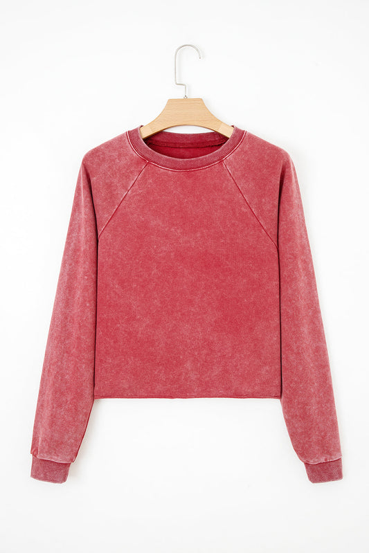 Liberty Raw Hem Crop Sweatshirt
