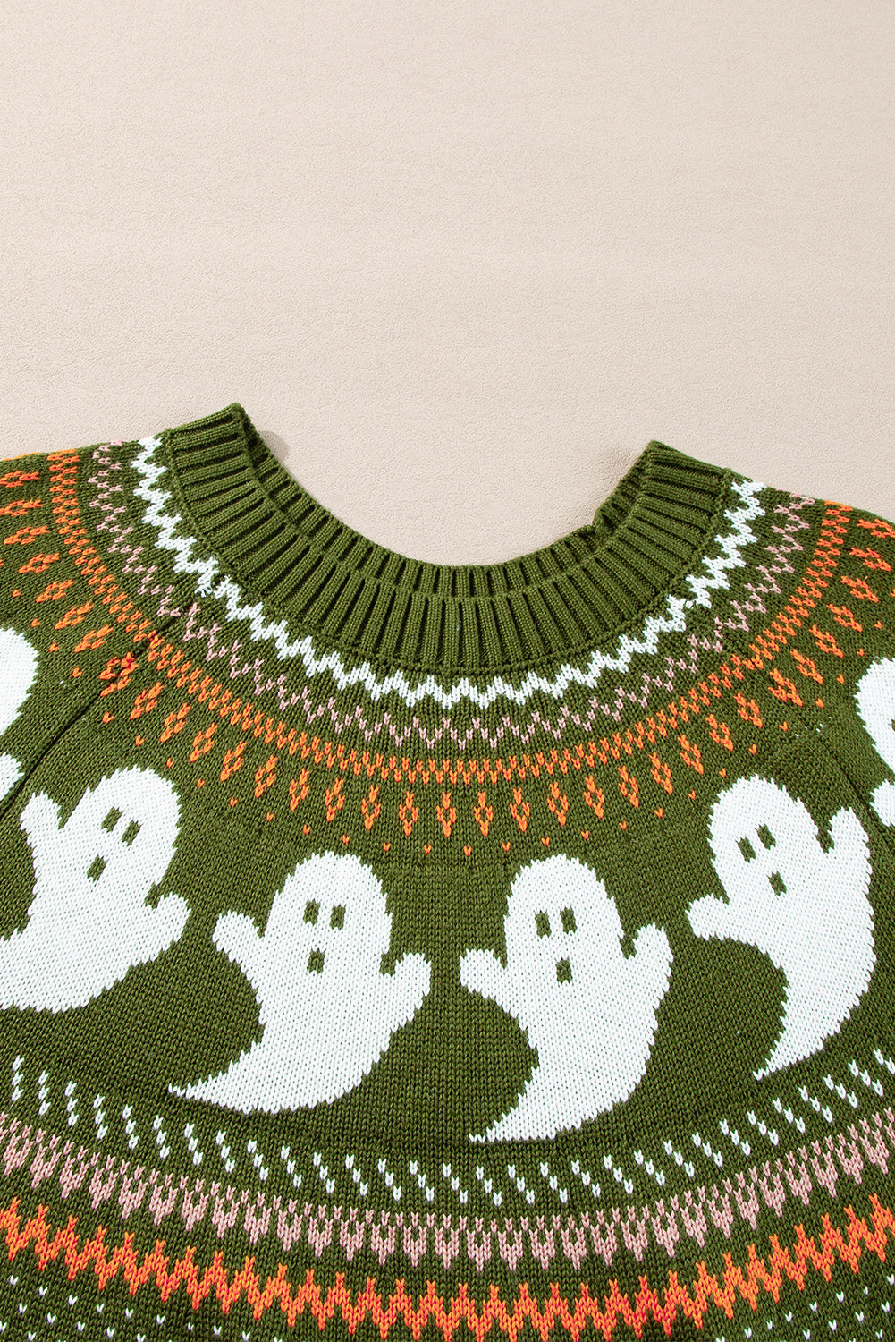 Kaylee Halloween Ghost Pattern Sweater - Threaded Pear