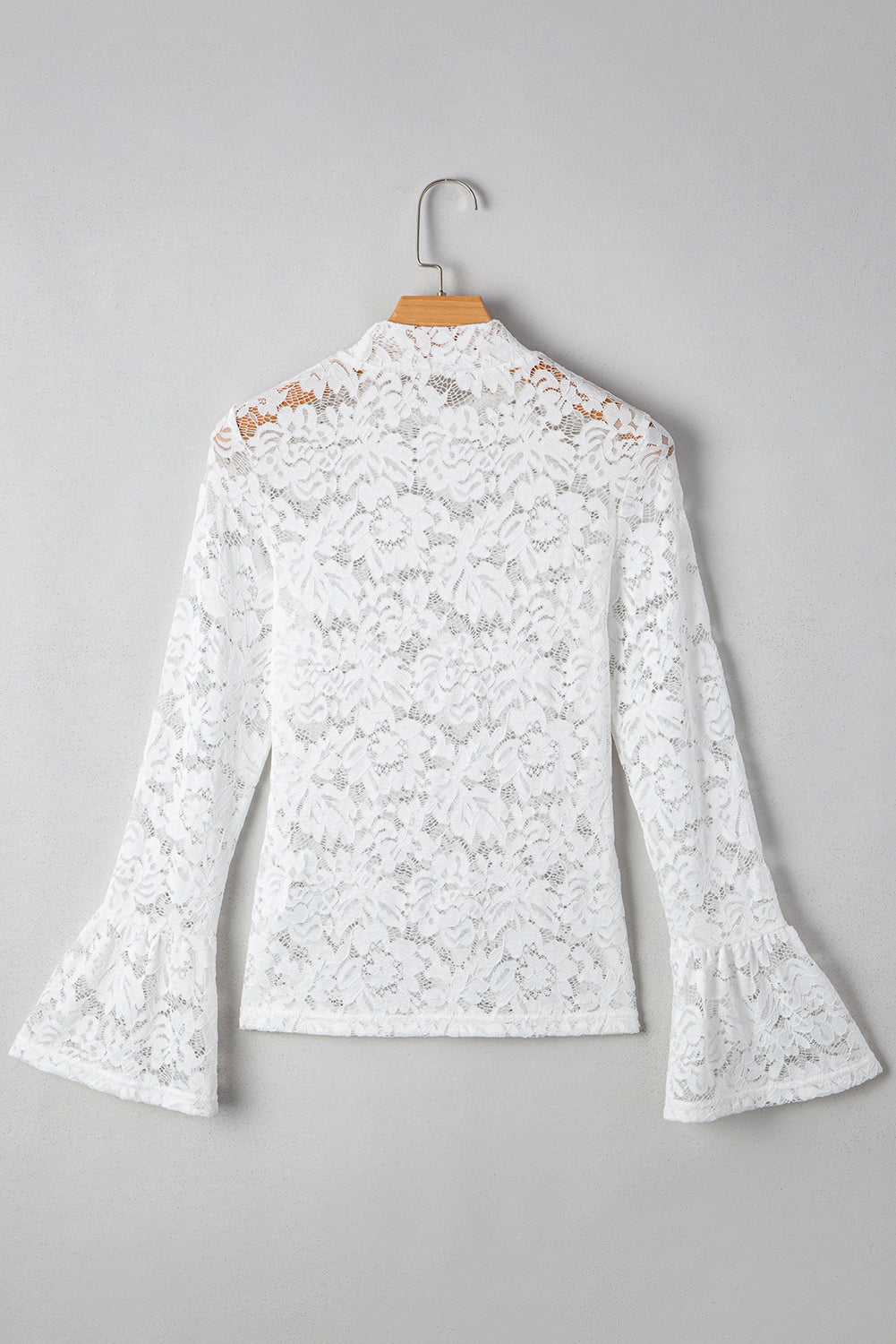 Alani Lace Crochet Bell Sleeve Blouse - Threaded Pear