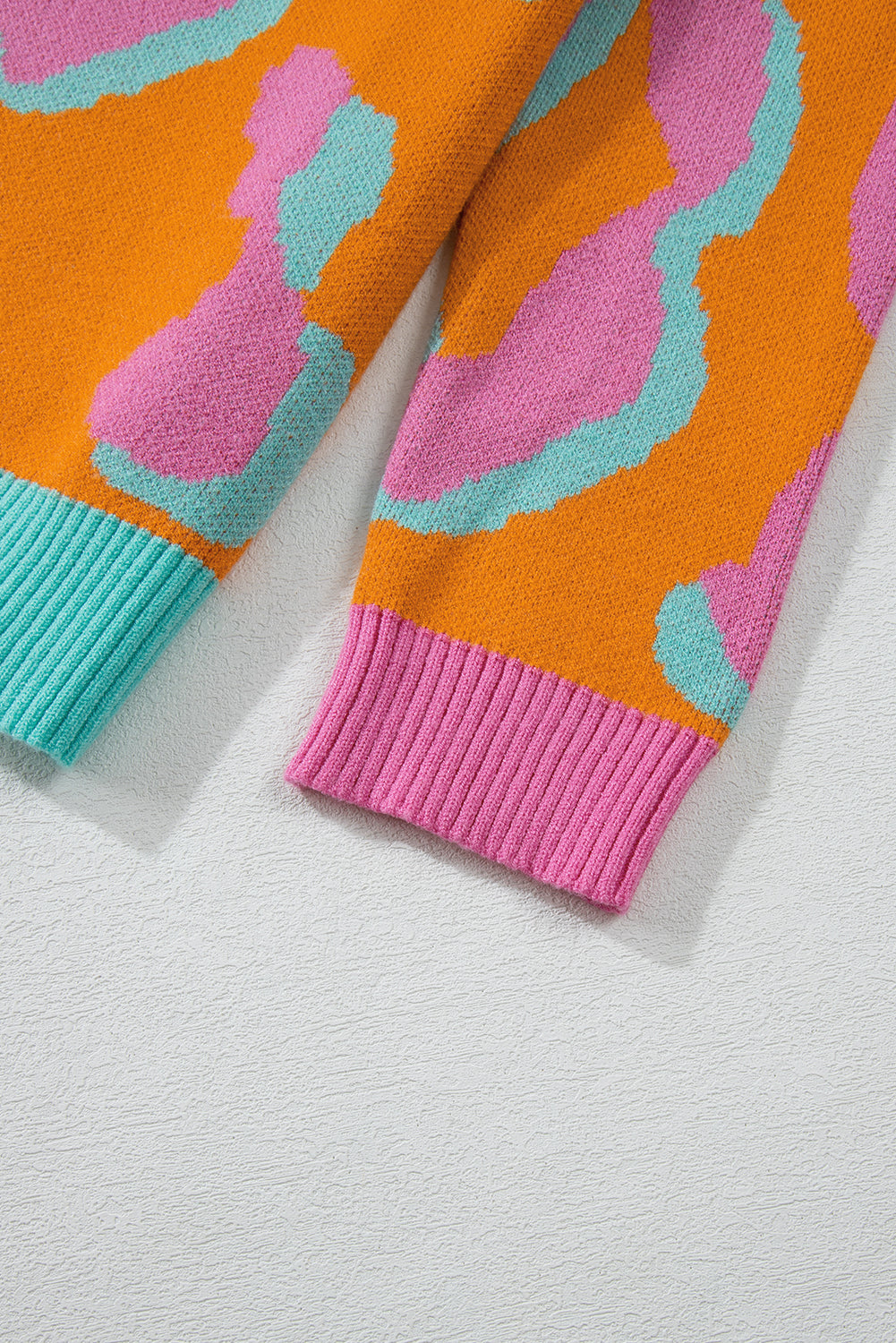 Sophia Colorblock Ribbed Edge Sweater - Threaded Pear