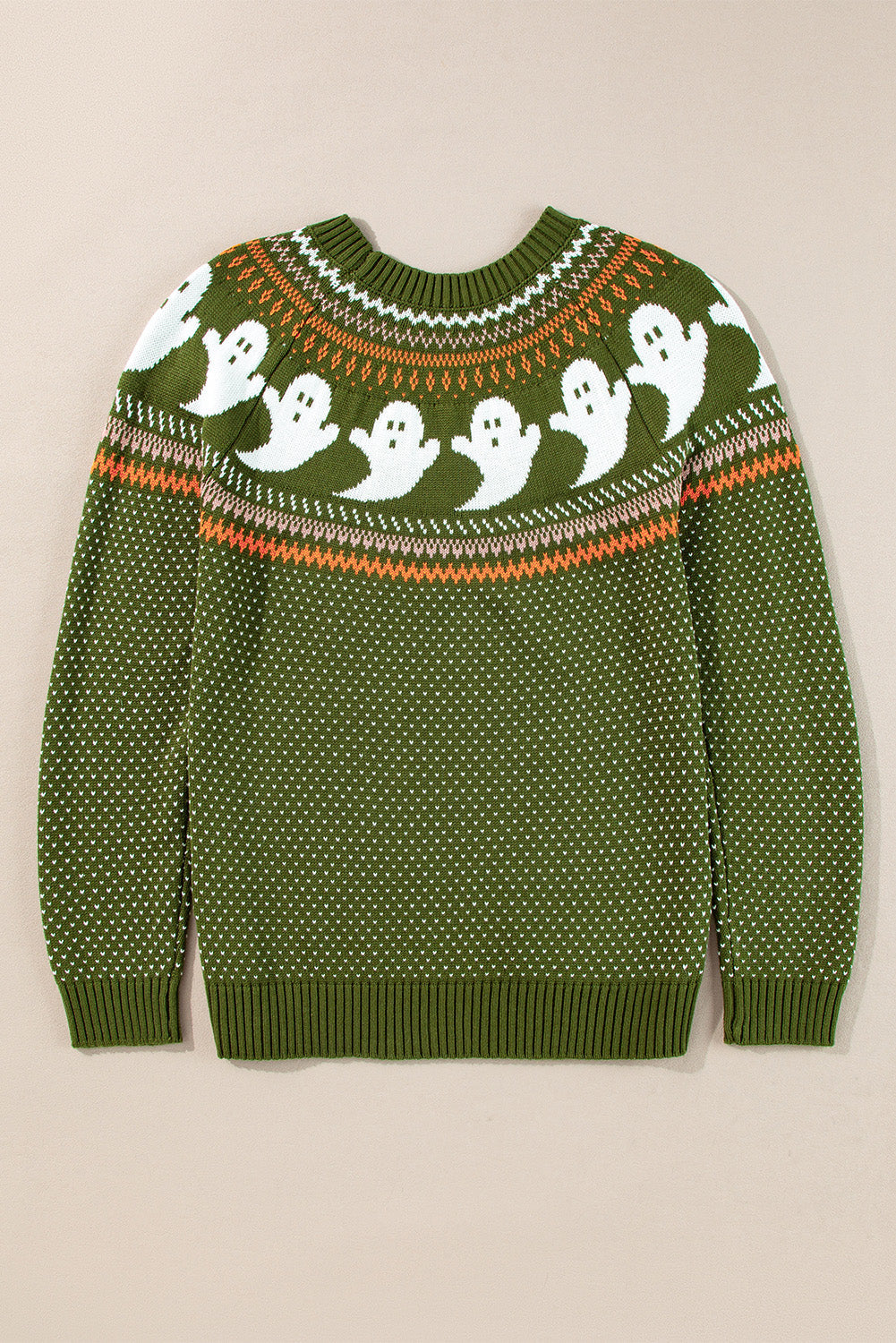 Kaylee Halloween Ghost Pattern Sweater - Threaded Pear
