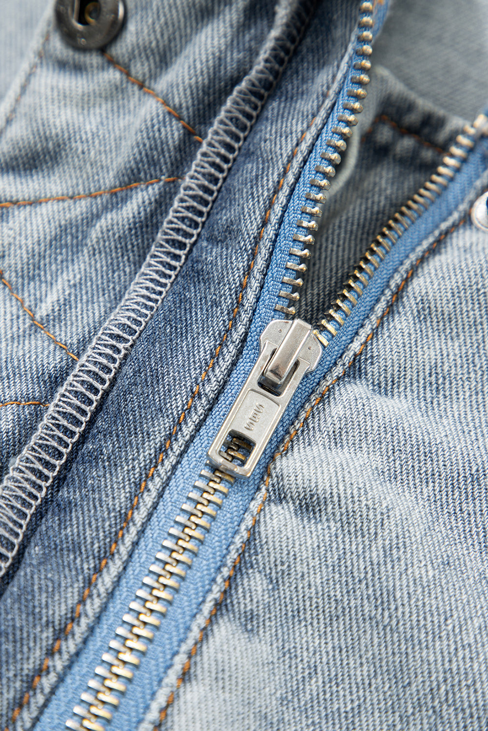 Sophia Zip Up Washed Jacket - Threaded Pear