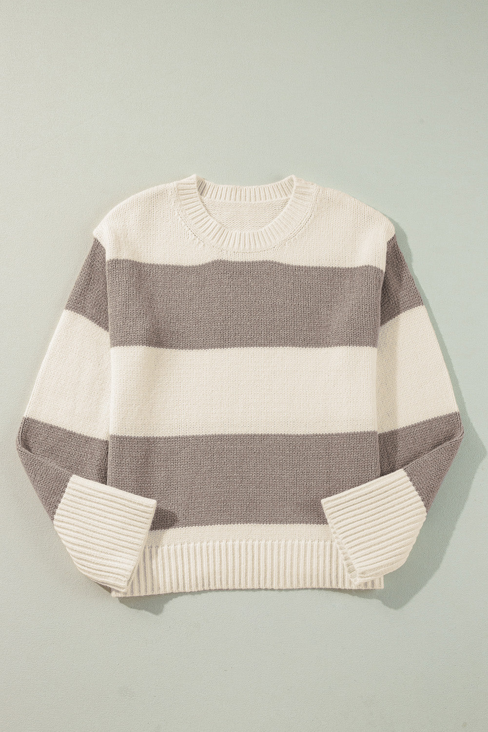 Amelia Colorblock Loose Pullover Sweater - Threaded Pear