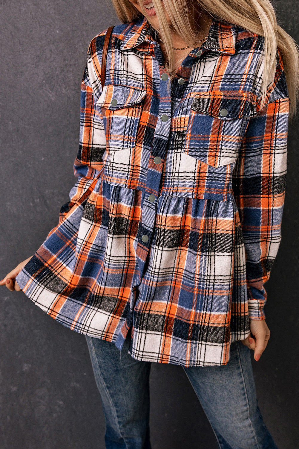 Elizabeth Plaid Down Ruffled Shirt - Threaded Pear