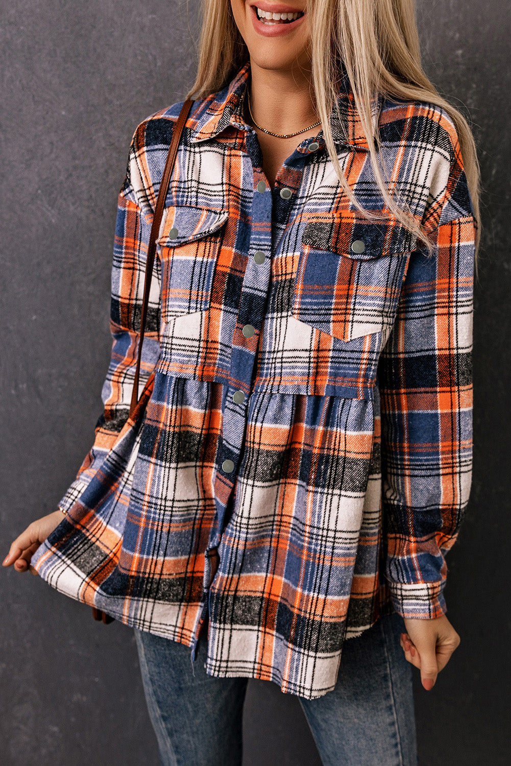 Elizabeth Plaid Down Ruffled Shirt - Threaded Pear