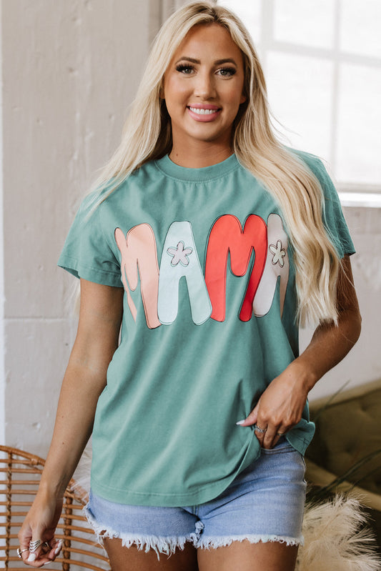 MAMA Mineral Wash Crewneck Tee - Threaded Pear