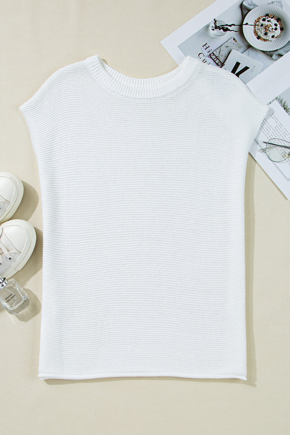 Jemma Sweater Tee with Side Slits - Threaded Pear