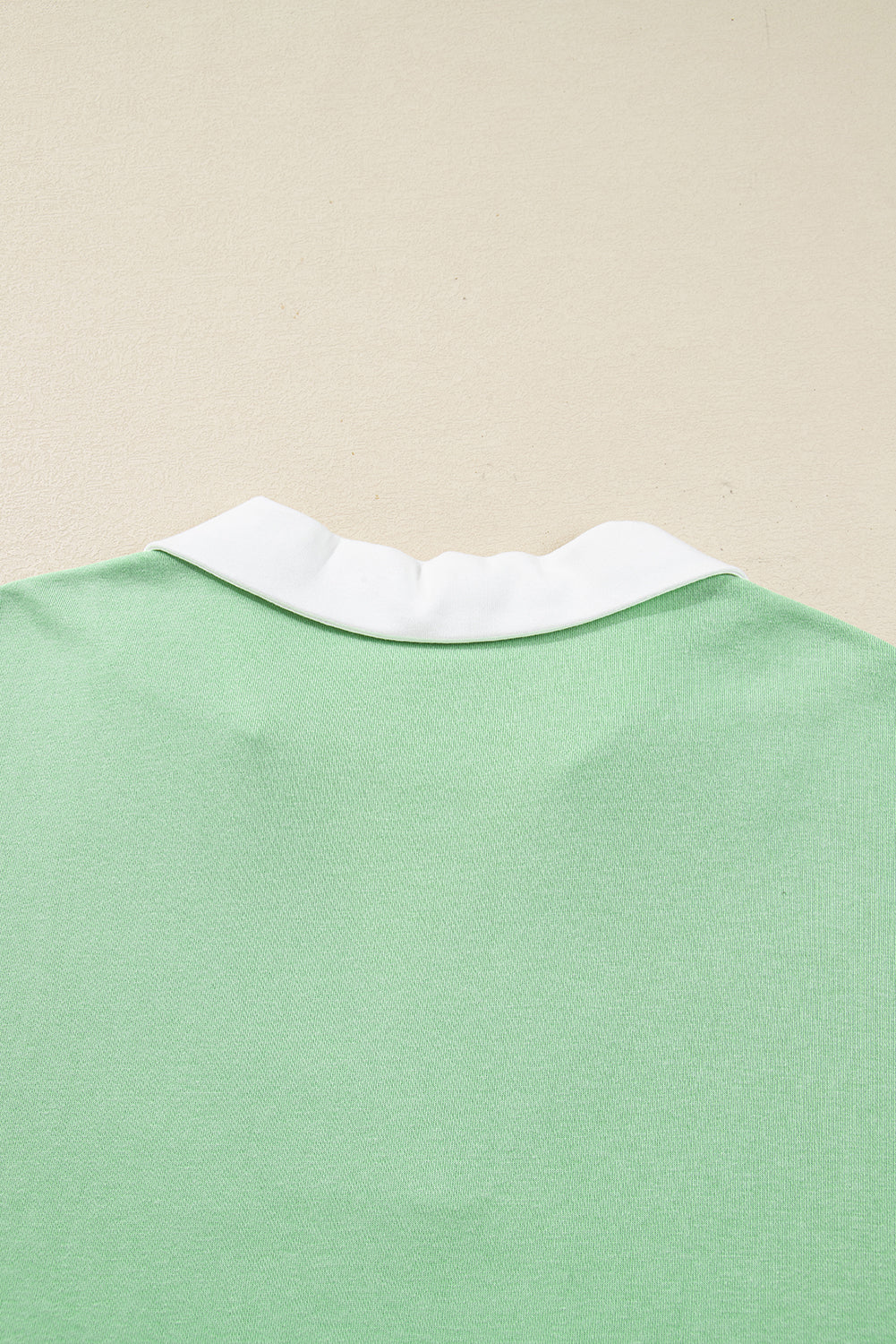 Moonlight Jade Color Block Striped Patchwork Collar V Neck Plus Size Sweatshirt - Threaded Pear