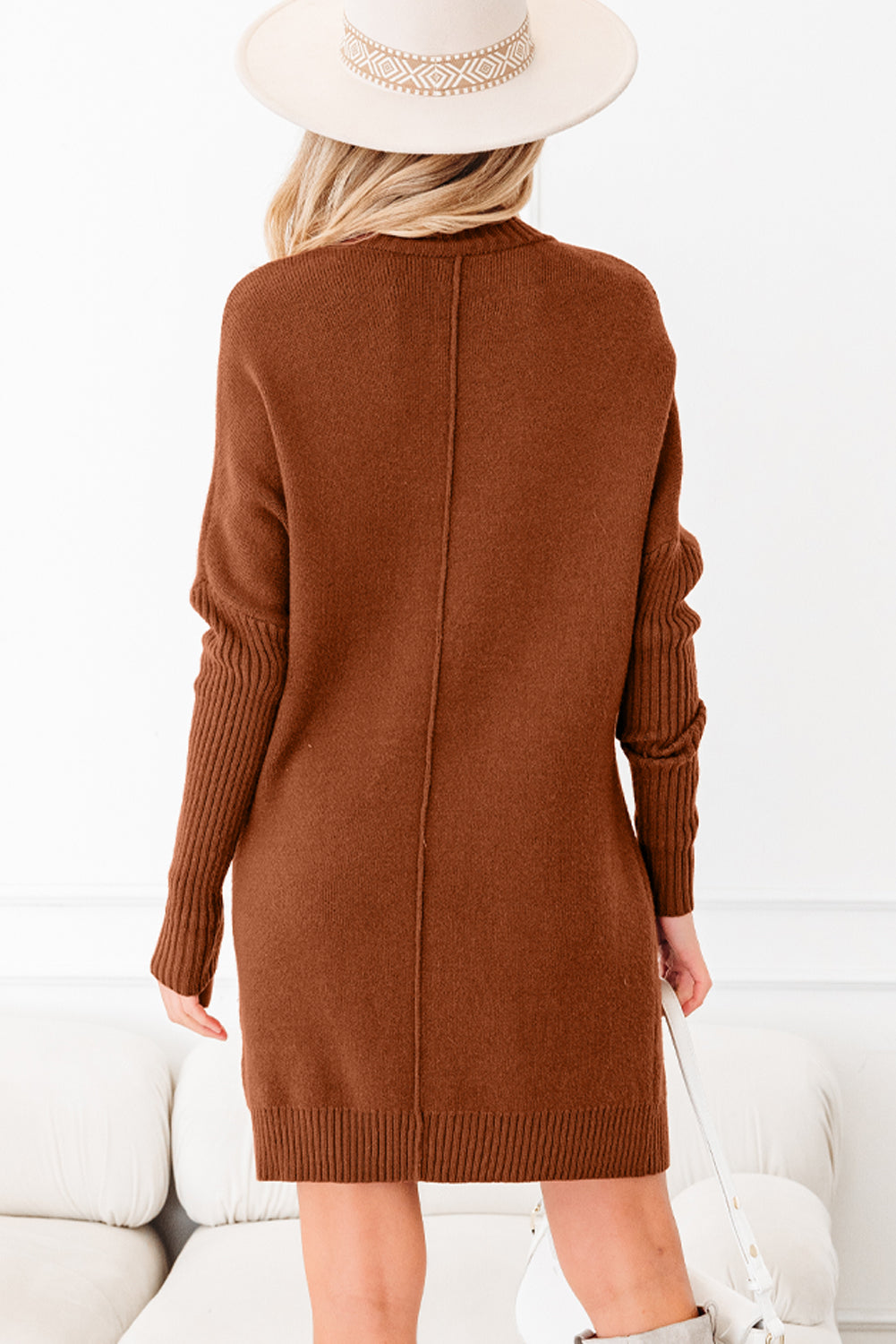 Mia Center Seam Shift Sweater - Threaded Pear