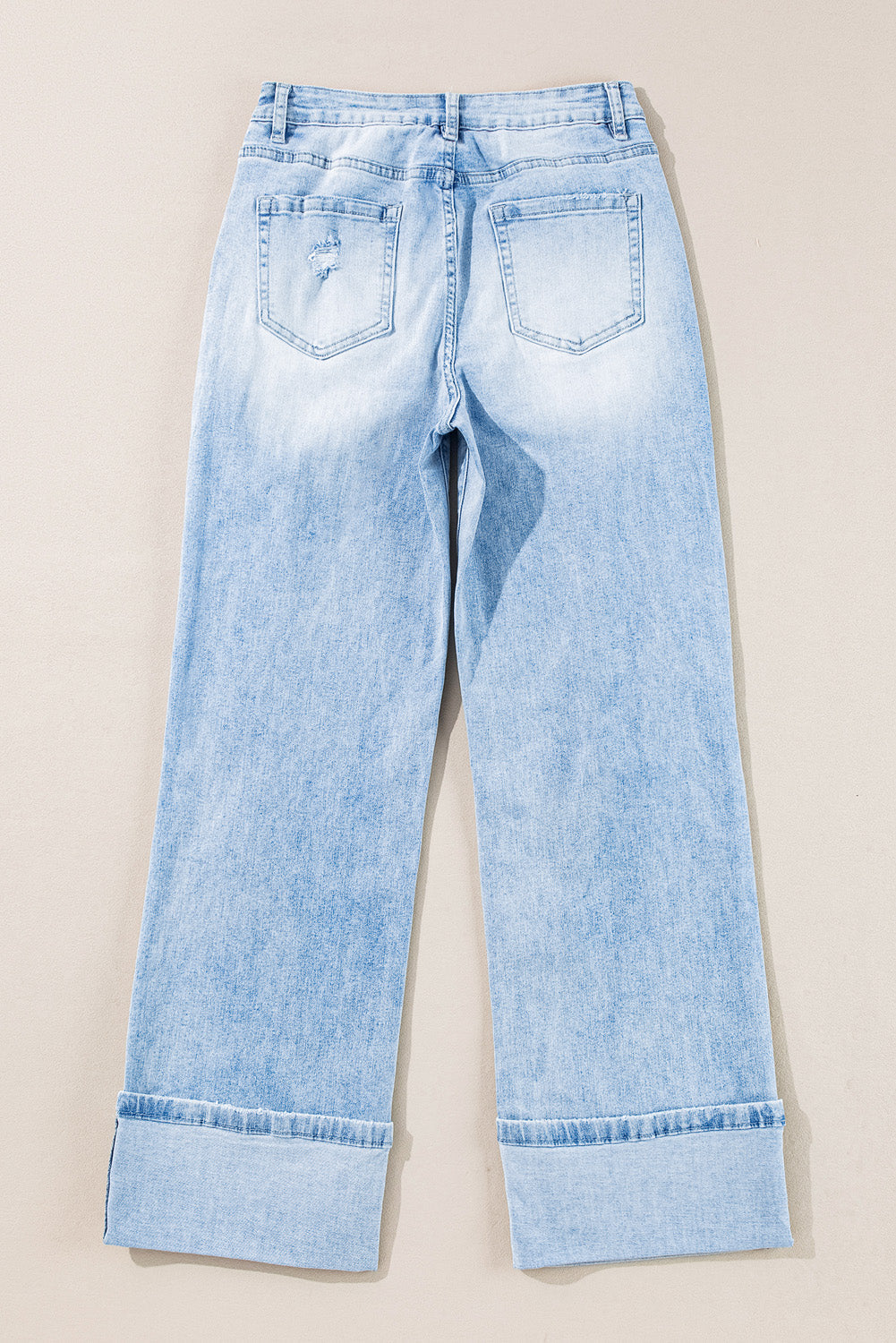 Saige Wash Distressed Straight Jeans