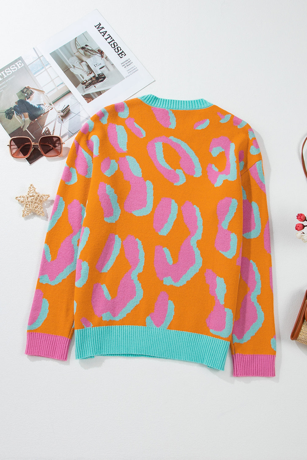 Sophia Colorblock Ribbed Edge Sweater - Threaded Pear