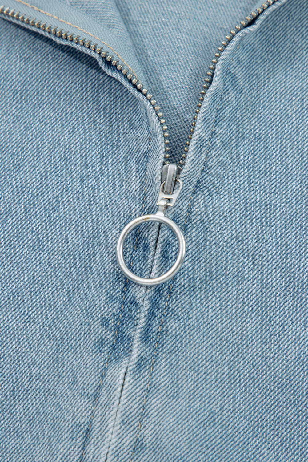 Abigail Collared Zip Up Jacket - Threaded Pear