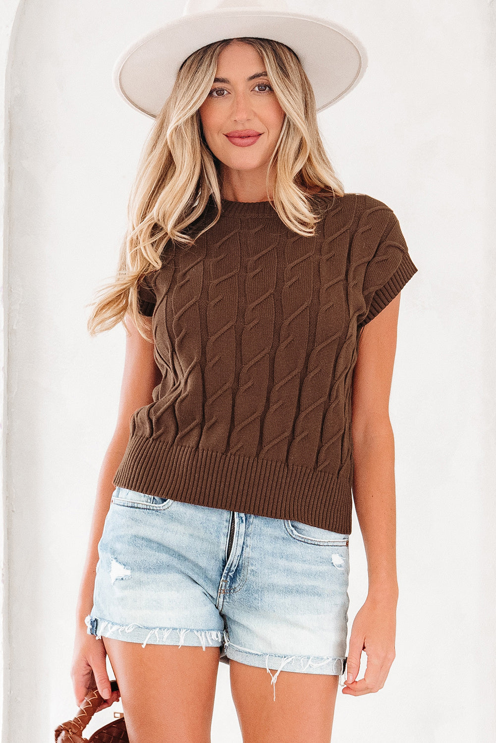 Lyrajira Texture Short Sleeve Sweater