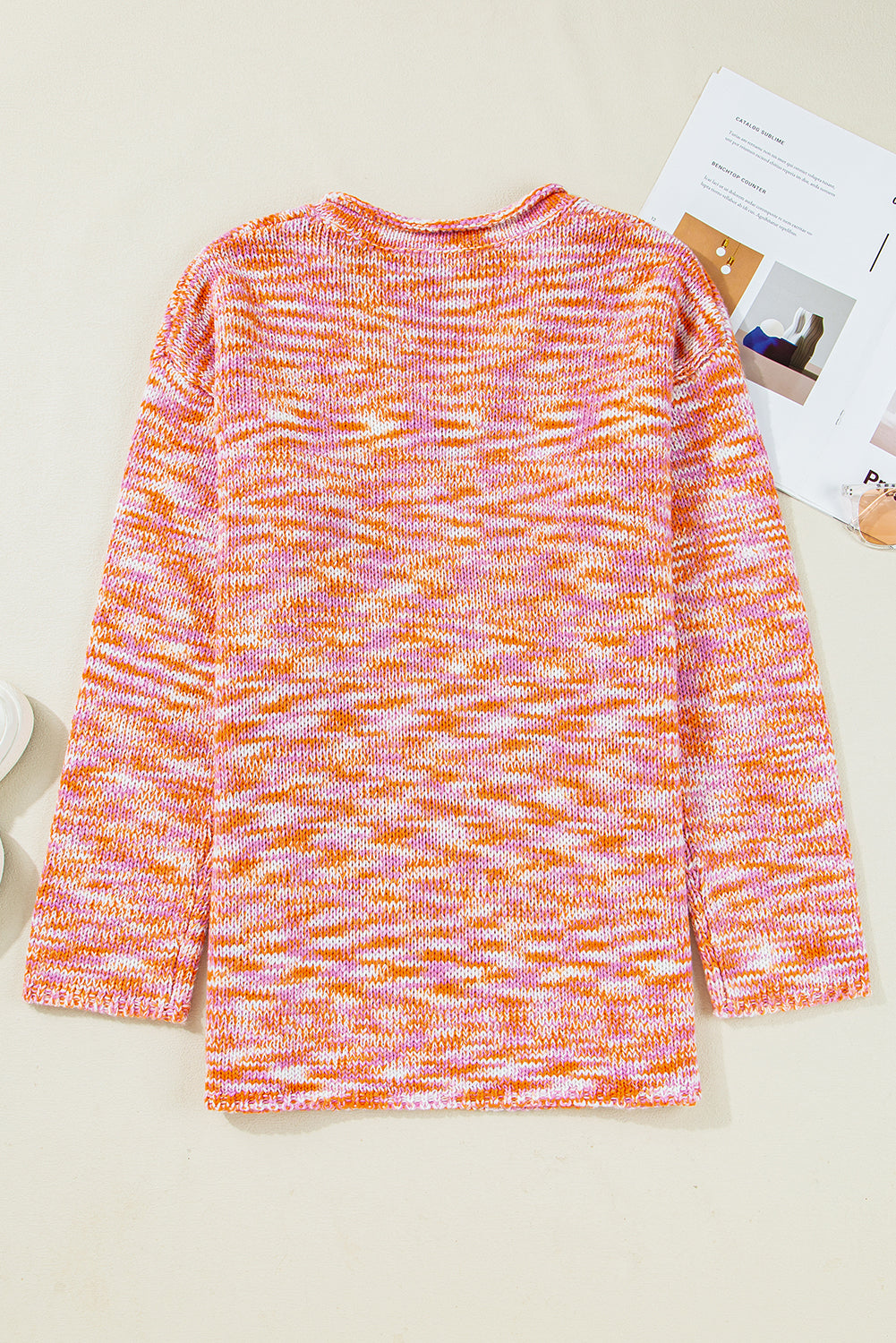 Sofia Shoulder Tunic Oversized Sweater - Threaded Pear