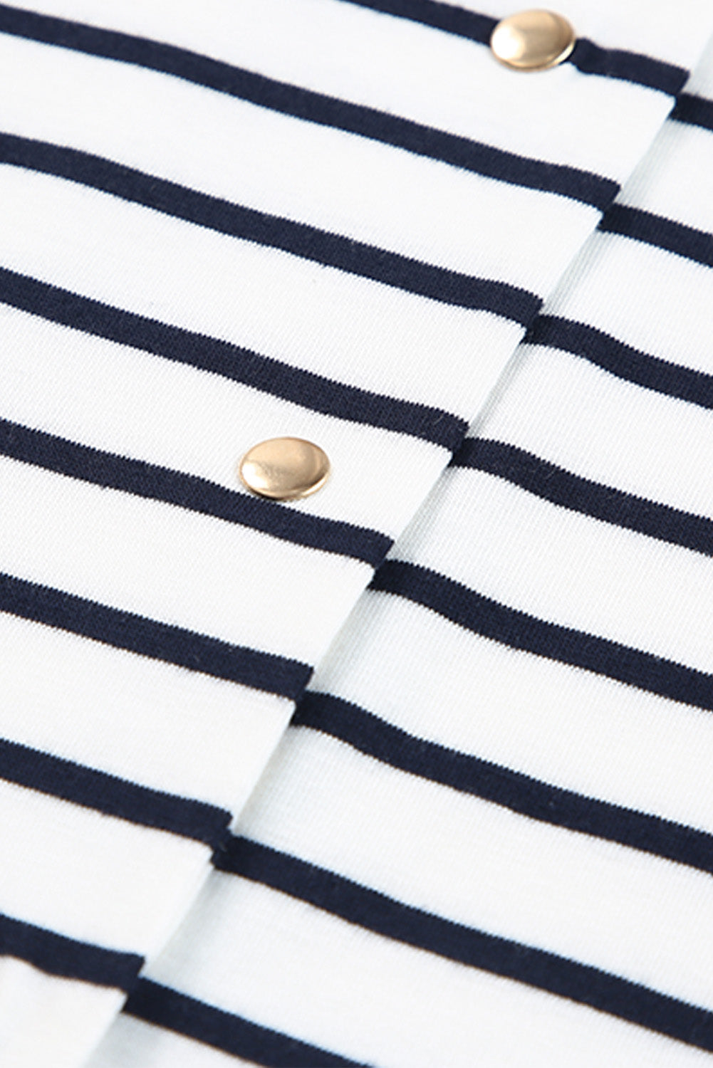 Emryn Striped Ruffled Buttoned Long Sleeve Top - Threaded Pear