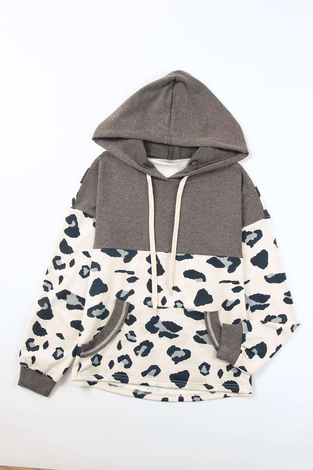 Avery Color Block Drawstring Hoodie - Threaded Pear