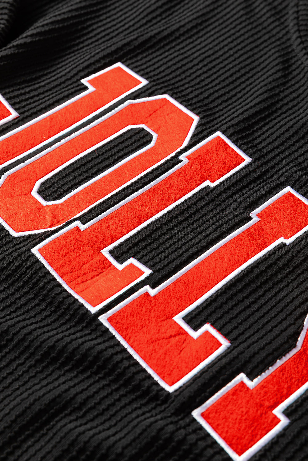 Ava Fiery Jolly Corded Long Sleeve Top - Threaded Pear