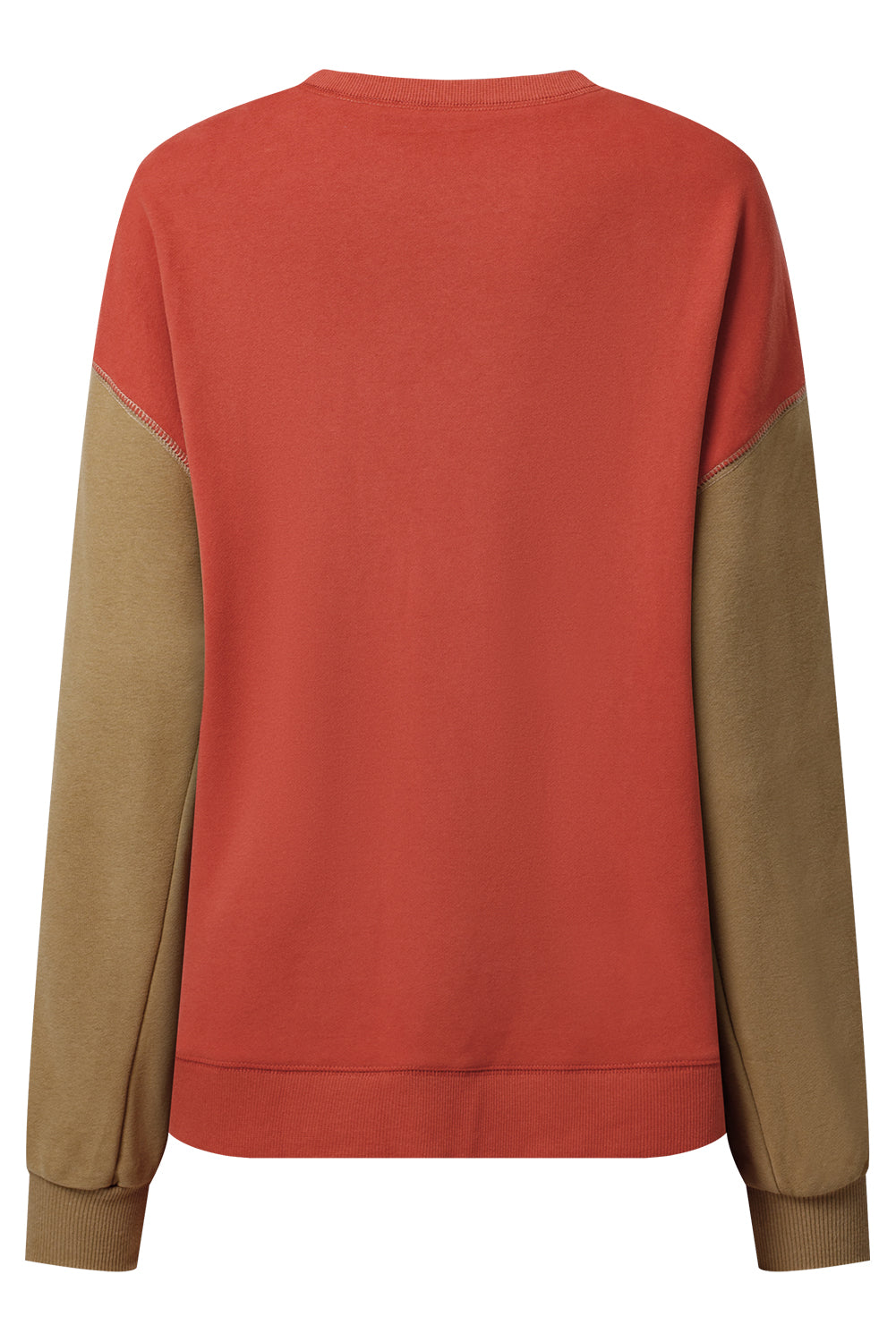 Ella Patchwork Drop Shoulder Pullover - Threaded Pear
