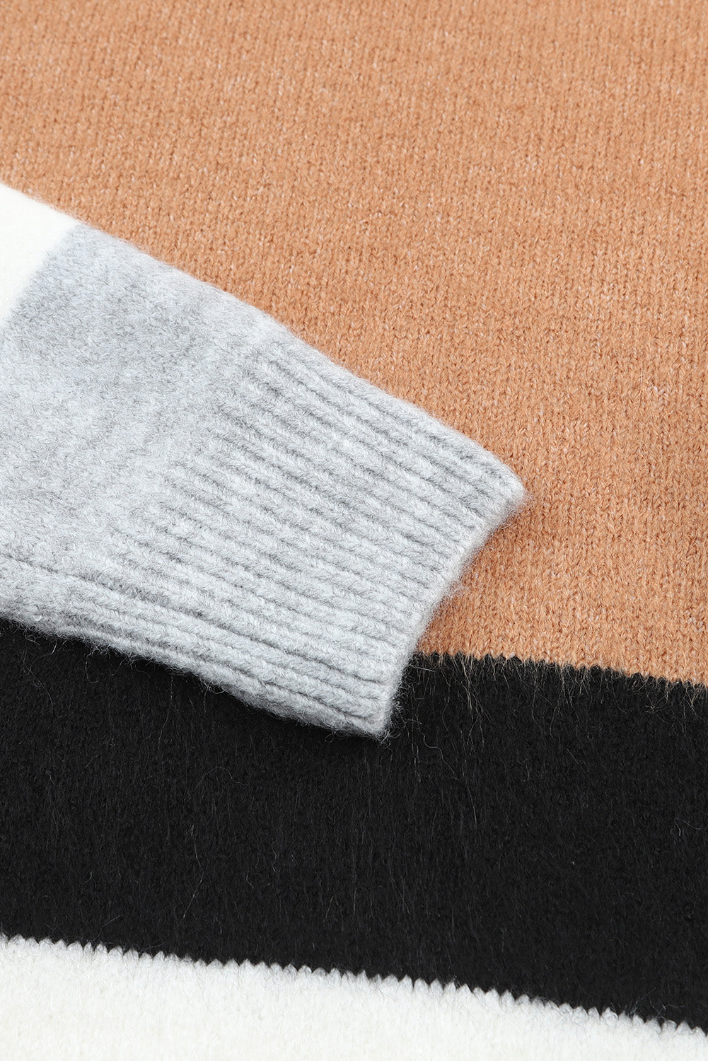 Elizabeth Striped Ribbed Knit Sweater - Threaded Pear