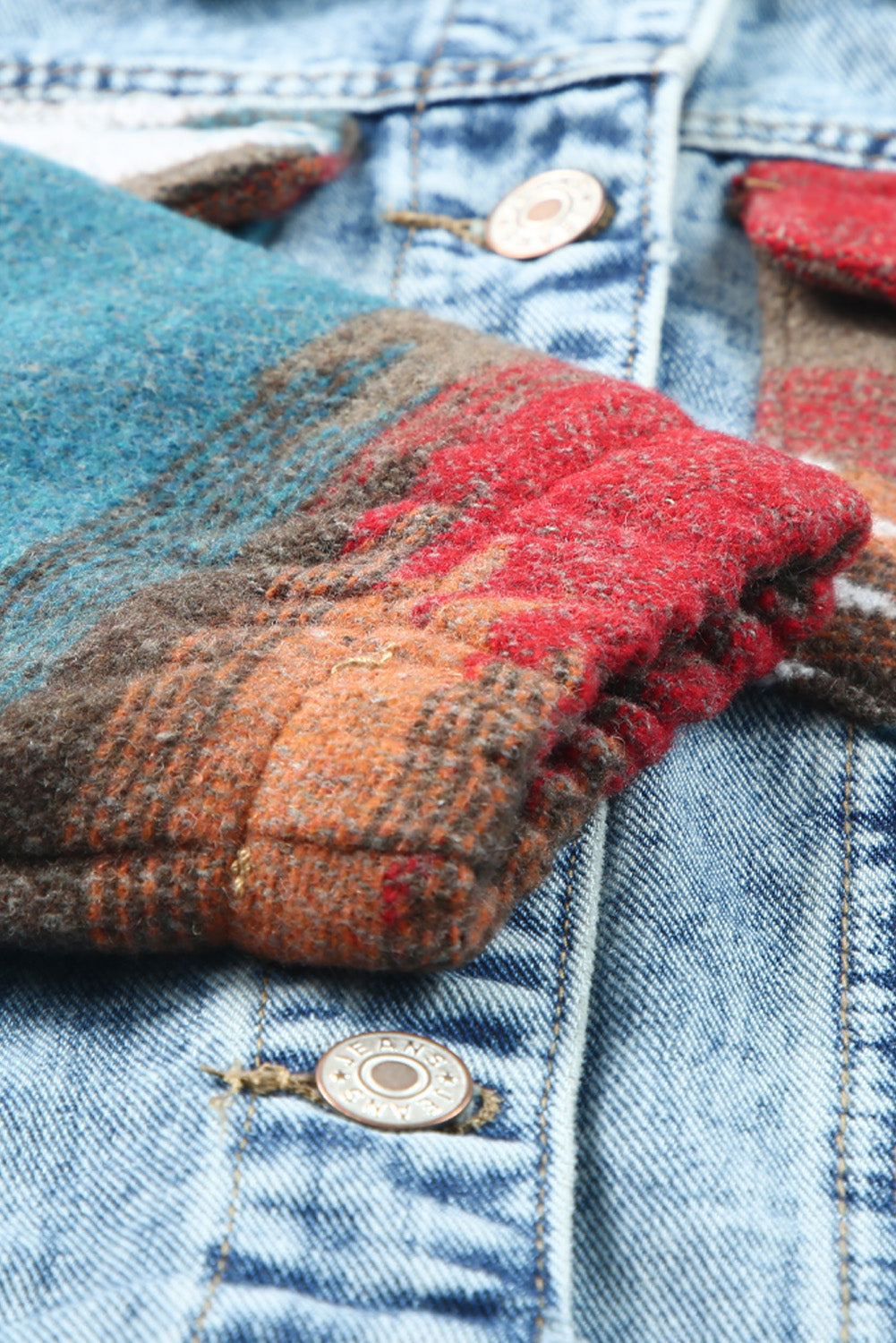 Emily Print Frayed Hem Jacket - Threaded Pear