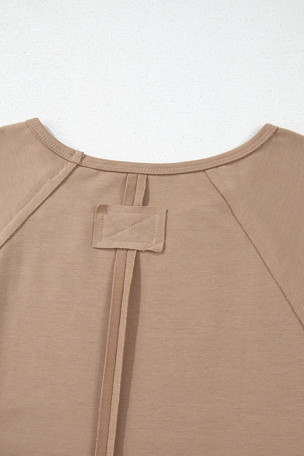 Light French Beige Flower Striped Patchwork Puff Sleeve Loose PLUS Sweatshirt - Threaded Pear