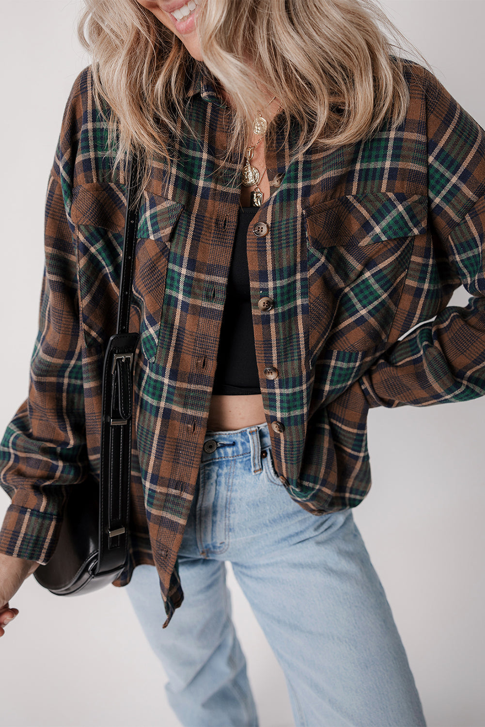 Elizabeth Plaid Print Chest Shirt - Threaded Pear
