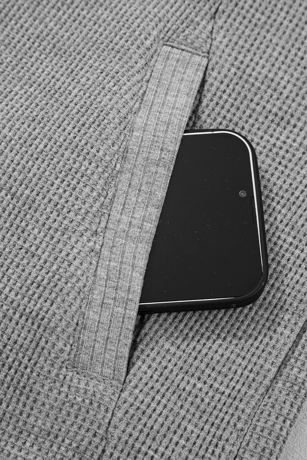 Kayla Waffle Zip Up Hooded Jacket - Threaded Pear