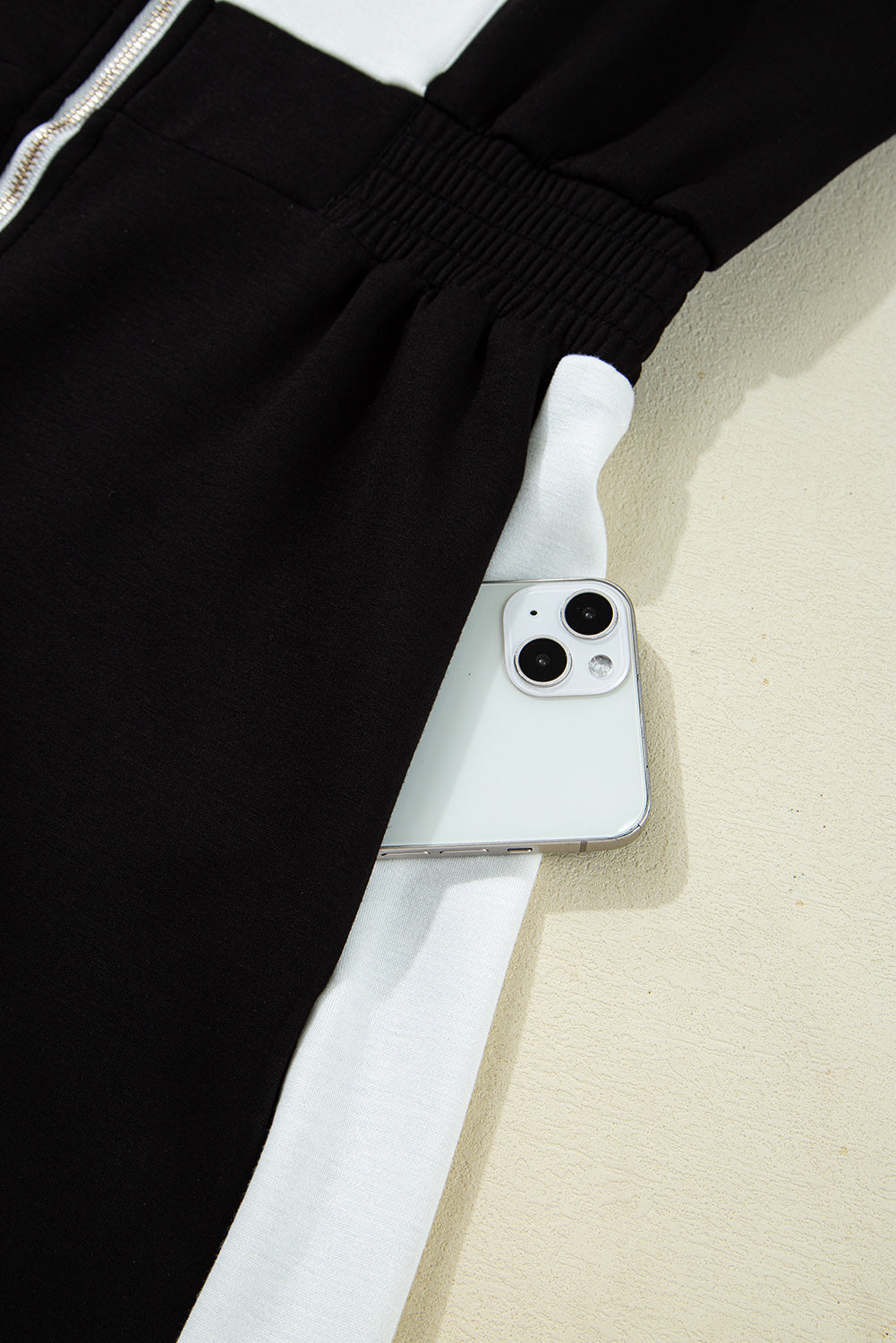 Olivia Patchwork Zip Front Romper - Threaded Pear