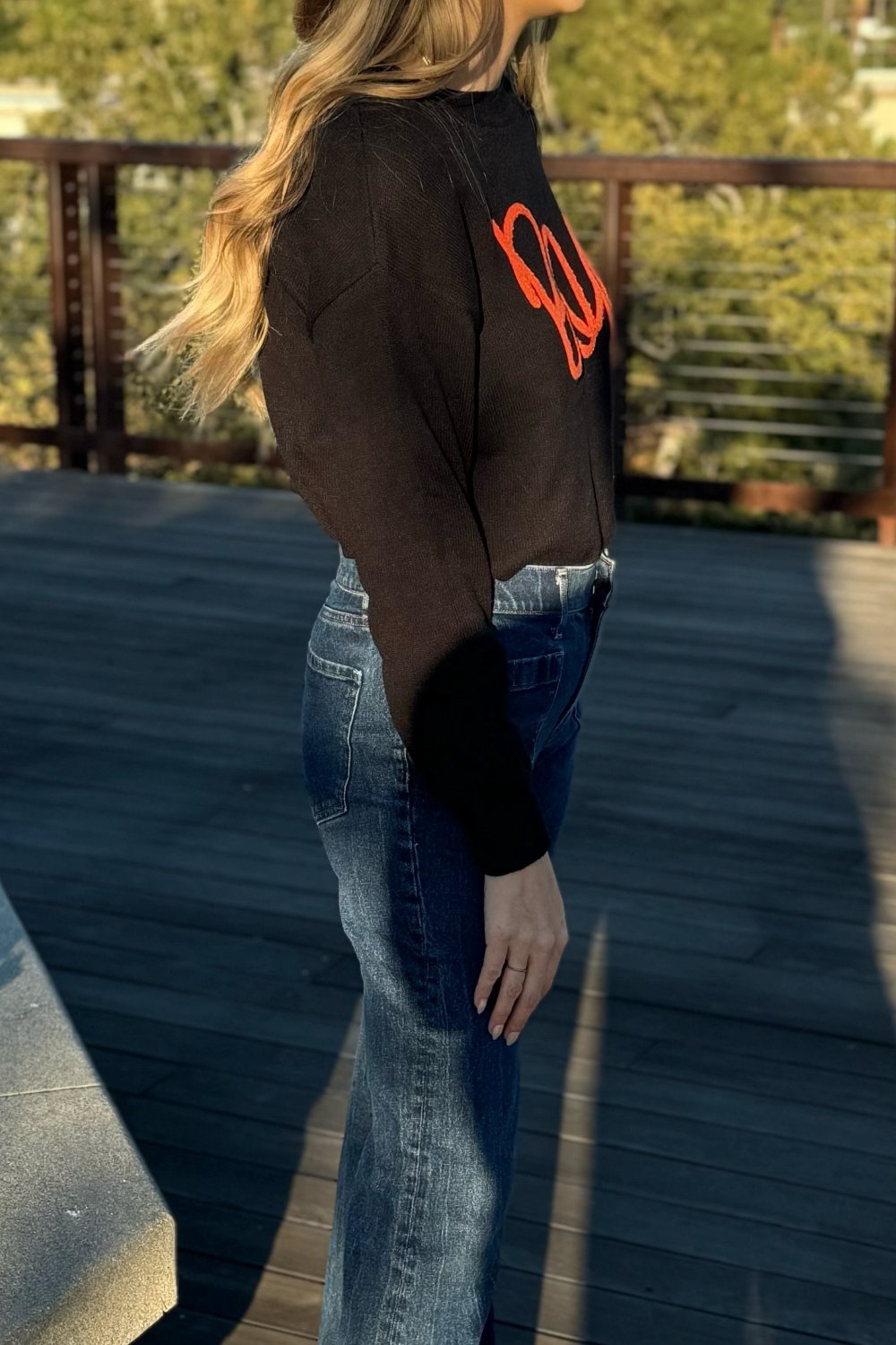 Boo Knitted Ribbed Sweater - Threaded Pear