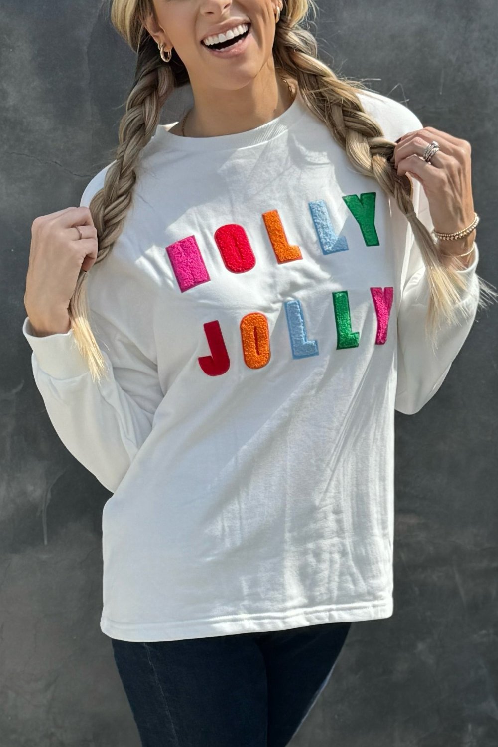 Holly Jolly Christmas Sweatshirt - Threaded Pear