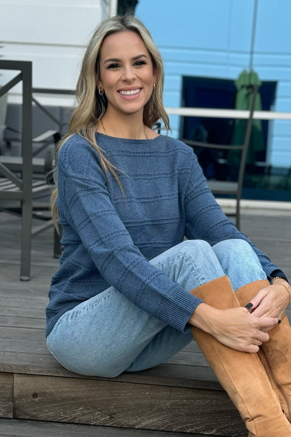 Riley Knit Sweater - Threaded Pear