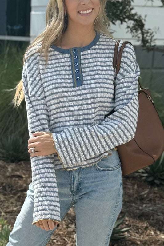 Victoria Henley Top - Threaded Pear